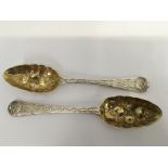 A fine pair of Victorian silver gilt strawberry sp