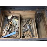 A carpenters tool chest and contents including a c