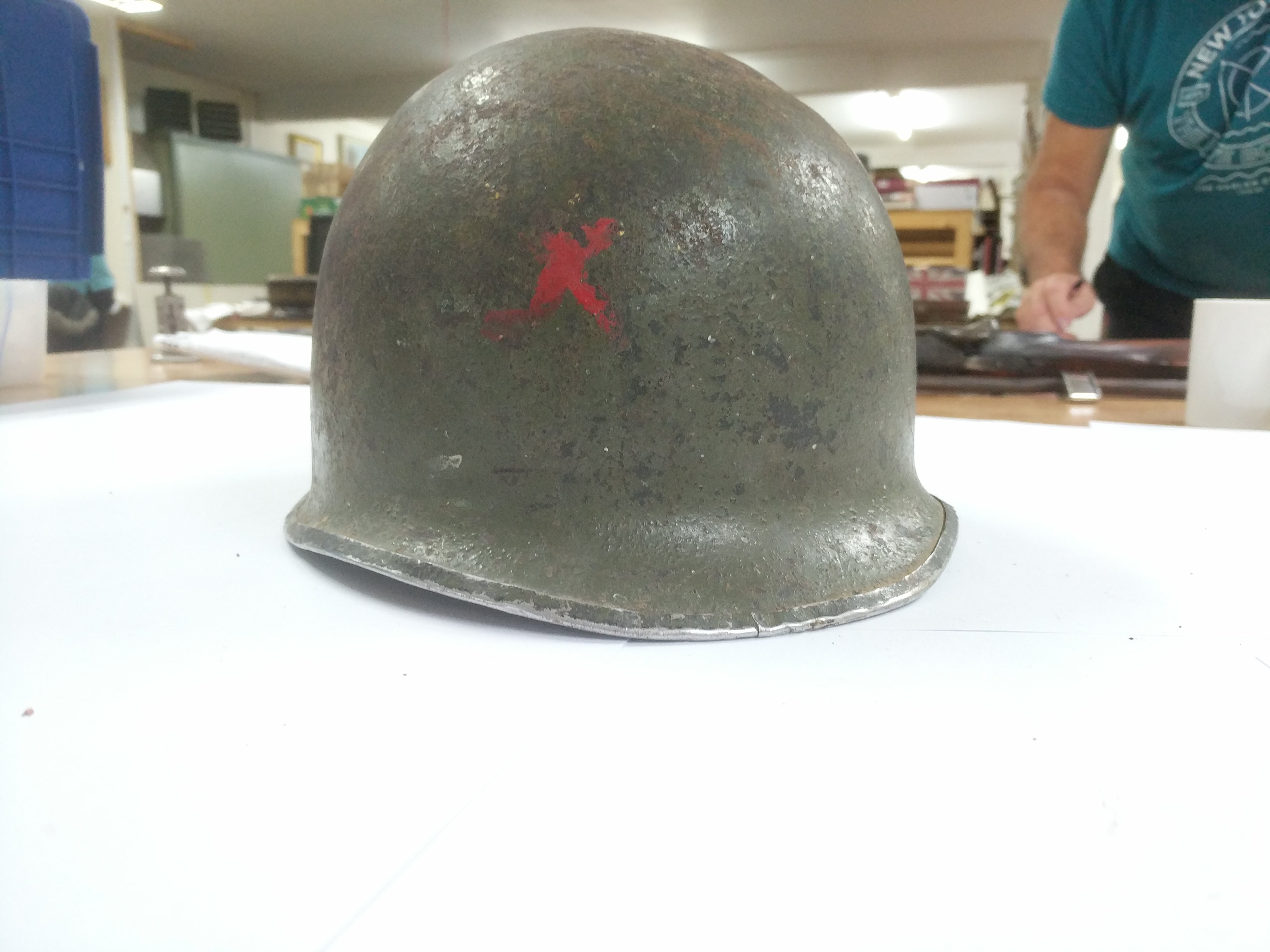 An American Pacific Ocean theater helmet with a ch