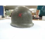An American Pacific Ocean theater helmet with a ch