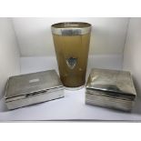 A Silver cigarette case with London hallmarks and