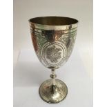 A fine quality Victorian silver goblet with gilded