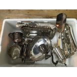 A similar lot of silver plate including coffee pot