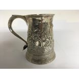 A George III silver tankard with later Victorian r