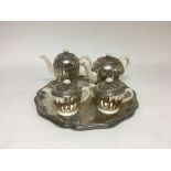 A five piece silver plate heat master set to inclu