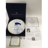 A boxed Bradford Exchange plate 'To truth, beauty and goodness' with COA and associated paperwork.