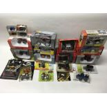 A collection of boxed and carded model tractors including Joal, Ros, Joseph ERTL (USA), Norscot,