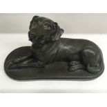 A bronzed model of a Labrador dog, signed M.Tandy, possibly Michael Tandy.Approx 38cm long