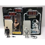 A collection of vintage Star Wars: Return of The Jedi figures all with original card backs including