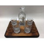 A Tudor Crystal decanter set with tray doc.