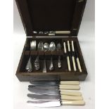 A canteen of silver plated cutlery.