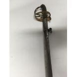 A Victorian dress sword with pierced hilt and steel scabbard