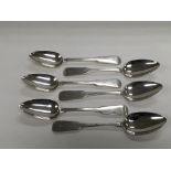 A set of six Scottish silver table spoons.