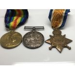 A group of First World War medals to P T E . G E Davison R fus 12665