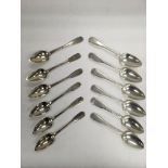 Two sets of silver tea spoons (12).