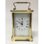 A Bayard brass cased 8 Day carriage clock with Rom