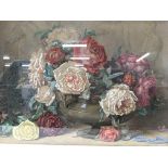 A watercolour painting of flowers signed A. M. Youngman. Size approx 57x46cm