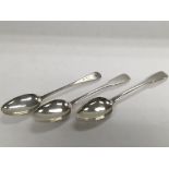 Three Georgian silver spoons.