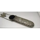 A Birmingham silver glasses case decorated in reli