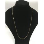 A 9ct gold box link necklace, approx 76cm and appr
