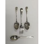 A collection of four examples of silver cutlery co