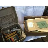 A large collection of art supplies to include paints, sketch books and a mobile cased paint8ng