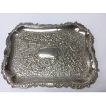 A silver Indian tray. Weight approx 270g. Size app