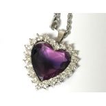 A Quality diamond set heart shaped pendent with an