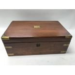 A mahogany brass bound writing box. Size approx 41