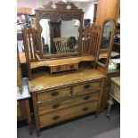 A carved walnut dressing table. Approx 1.7mx1.70m