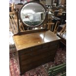 A mahogany dressing table with oval mirro.Approx 5