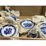 A Child’s blue and white tea set Old English Shell