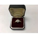 A 9ct gold and CZ ring. Weight approx 2.22g, size