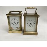 Two brass case carriage clock with Roman numerals