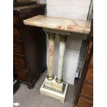 A marble and alabaster stand, approx 56.5cm x 105c