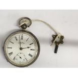 A Waltham Mass silver pocket watch with subsidiary