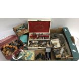 A large box of assorted costume jewellery and odds