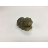 A jade type dog, approx length 6.5cm and approx he