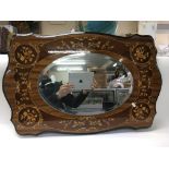 An inlaid Italian mirror with a folding dressing t