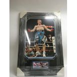 A framed poster of Ricky Hatton signed by Ricky Ha