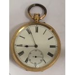 A gent's 18ct gold pocket watch with subsidiary di
