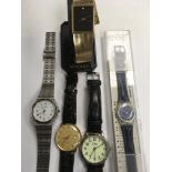 A Bulova wristwatch and four dress watches