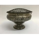 A silver rose bowl London hallmarks 1901 524 grams