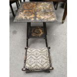 An occasional table inlaid with griffin design, a/