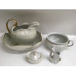 A four piece Shelley china washset with lustre fin