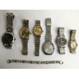 Six assorted gent's watches including a Picador Oy