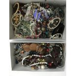 Two boxes of modern dress jewellery