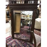 A walnut mirror, size approx 105x151cm, along with