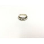 18ct white Gold gents ring set with three brillian