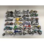 A collection of model motorbikes.